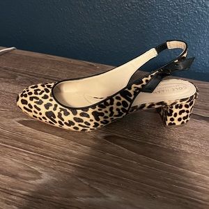 Cole Haan- leopard horse hair sling back
